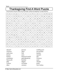 Thanksgiving Wordsearch #06